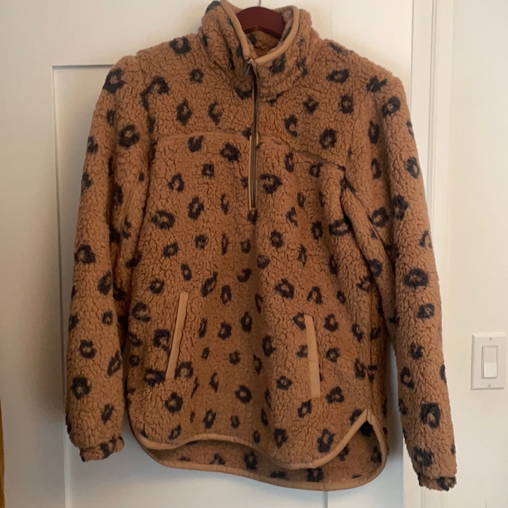 NWT Abercrombie Sherpa Fleece Half Zip Pull Over - Medium